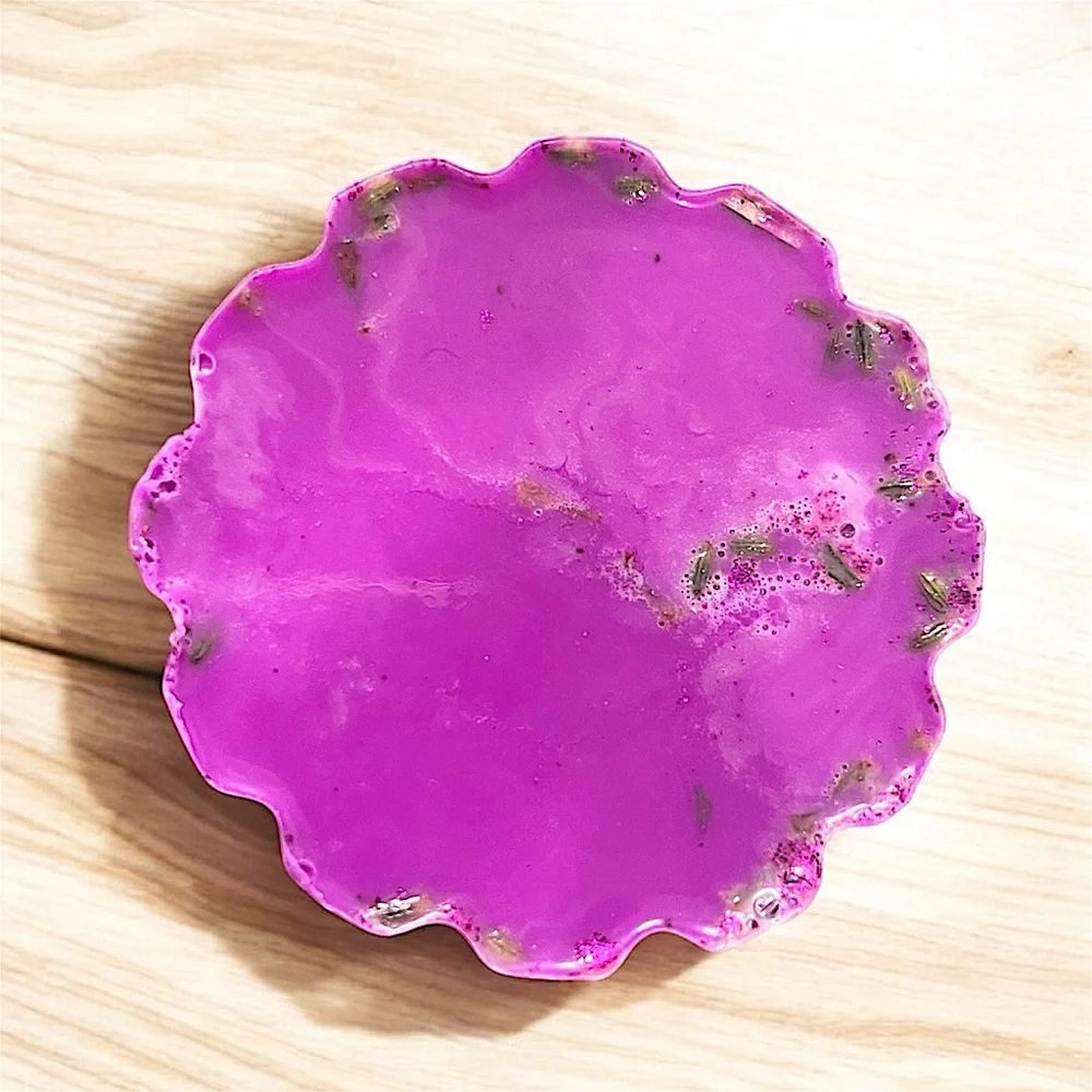 Glitter Lavender & lilac handmade soap 3x3 inches 5oz made with goat milk